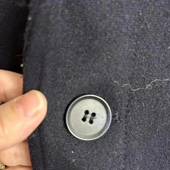 Men’s Navy Blue Topman Lined Wool Coat Size M - Picture 5 of 7